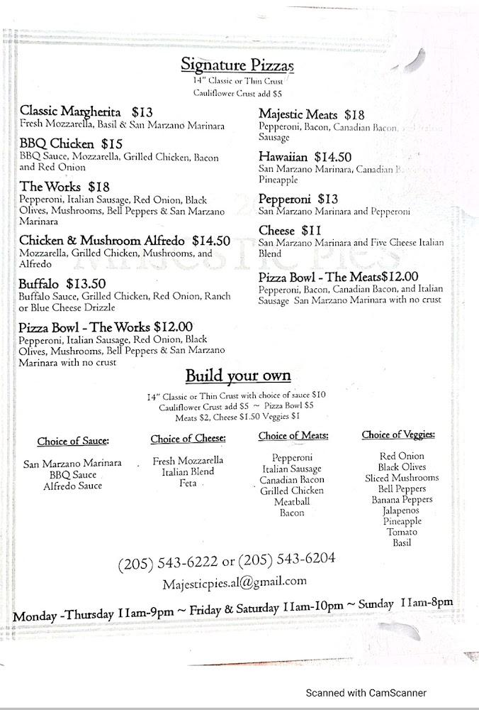 Majestic Pies Menu image 4